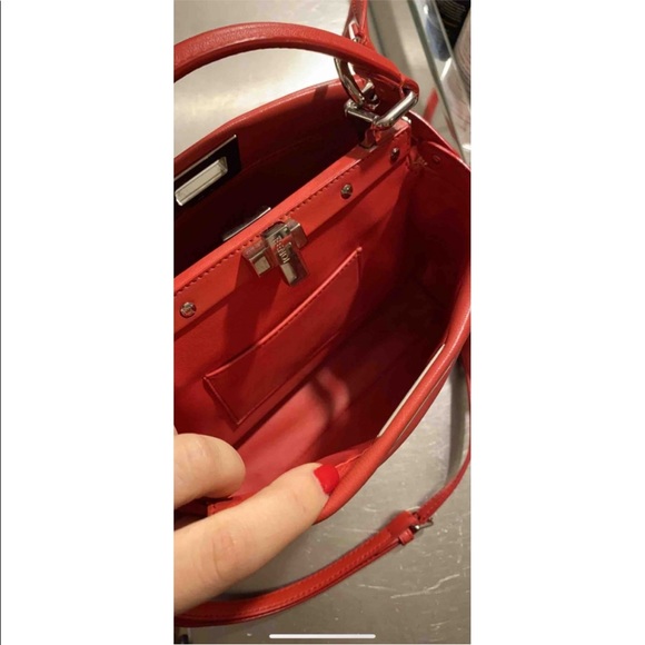 Fendi mini peekaboo red leather - Picture 5 of 8